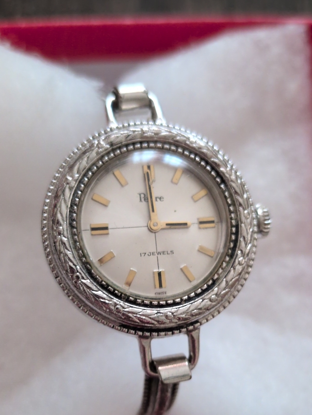 Vintage Pedre 17 Jewels Womens Manual Wind Silvertone Watch - Picture 2 of 6